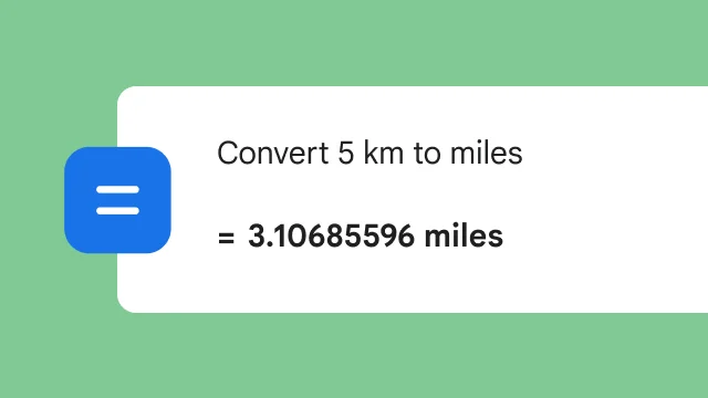 A search to convert 5 km to miles shows the result of 3.106 miles.